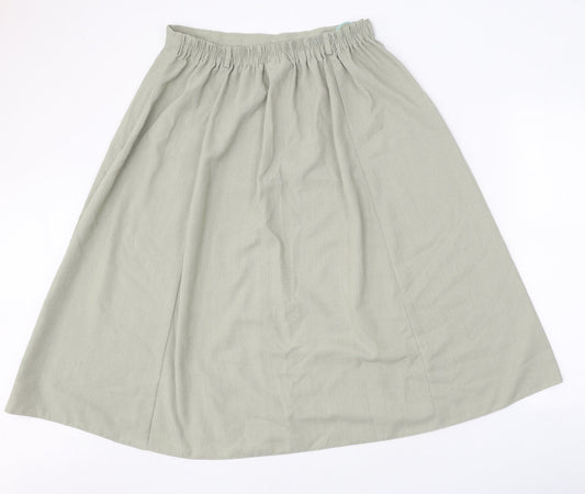 Bonmarché Womens Green Polyester Swing Skirt Size 14 Button