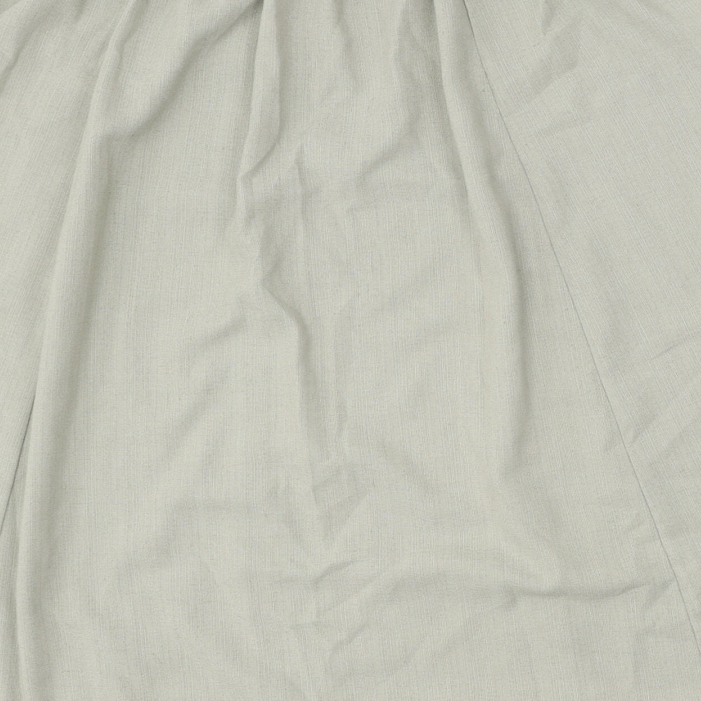 Bonmarché Womens Green Polyester Swing Skirt Size 14 Button