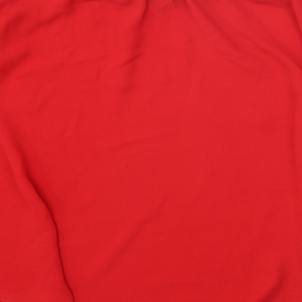 Papaya Womens Red Polyester Basic Blouse Size 10 Boat Neck