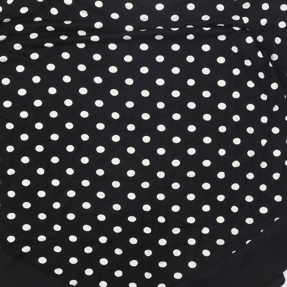 TU Womens Black Polka Dot Viscose Basic T-Shirt Size 12 Round Neck