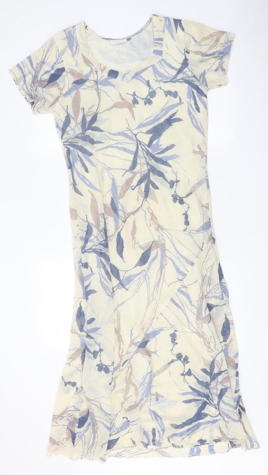 Adini Womens Multicoloured Floral Polyester Bodycon Size M Round Neck Pullover