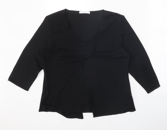 Womens UK Size 16 Berkertex Black Basic Blouse