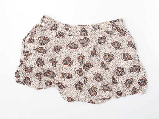 H&M Womens Multicoloured Geometric Viscose Hot Pants Shorts Size 10 Regular Pull On