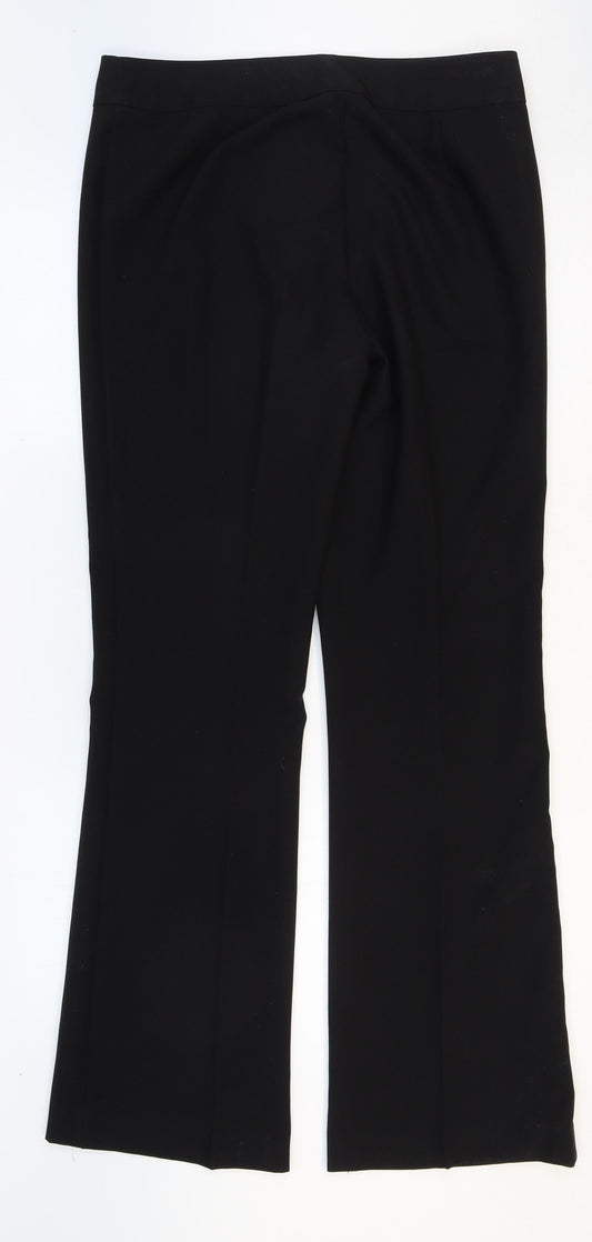 George Womens Black Polyester Dress Pants Trousers Size 10 Regular Zip