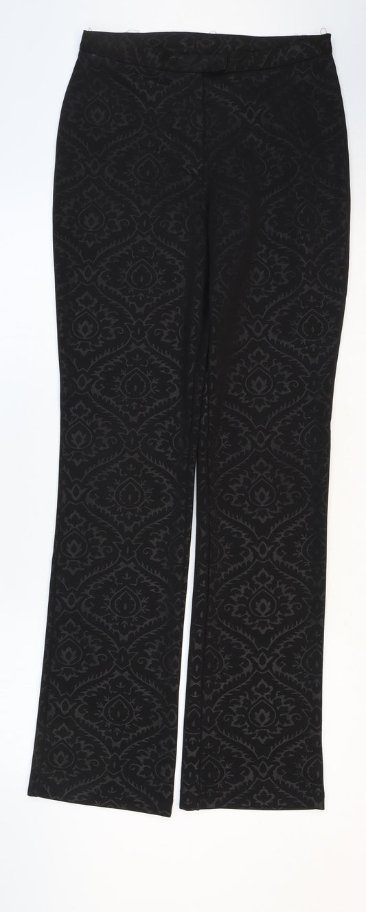 Womens UK Size 10 Oasis Regular Fit Black Trousers