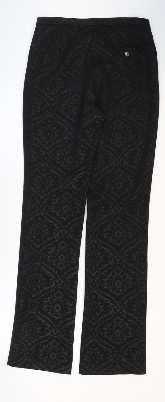 Womens UK Size 10 Oasis Regular Fit Black Trousers