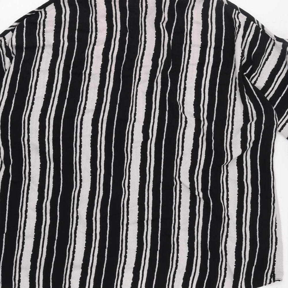 Womens UK Size 8 New Look Black Basic Button-Up