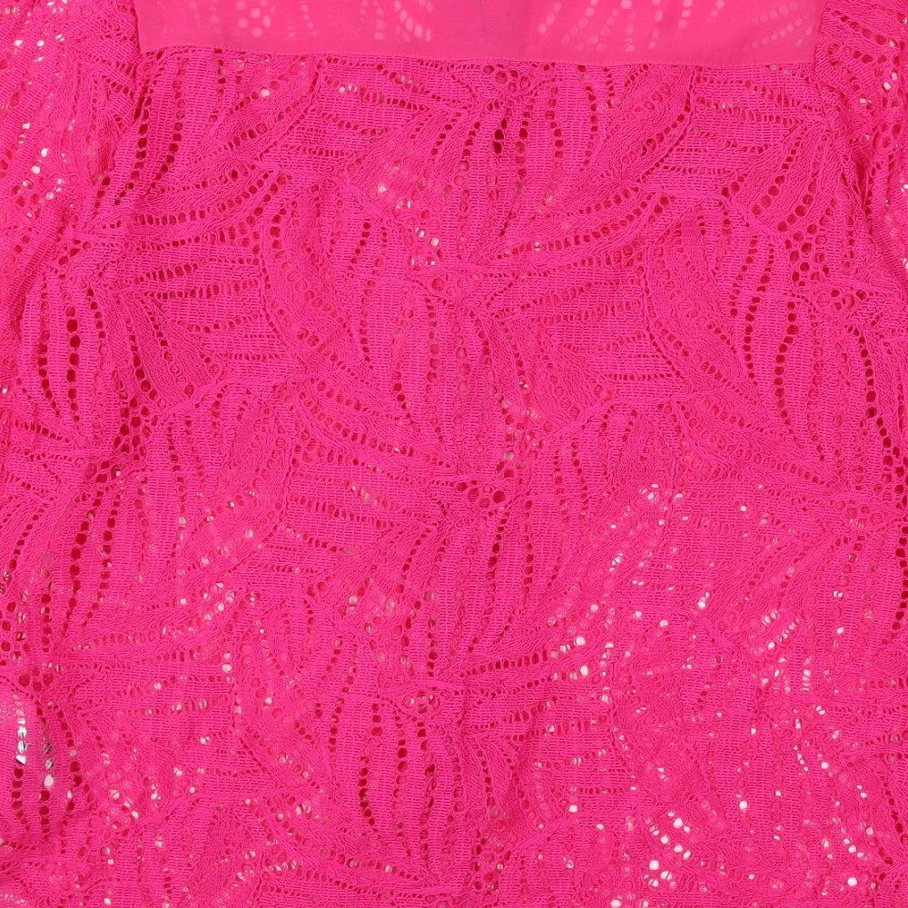 Womens UK Size 8 NEXT Pink Basic Button-Up