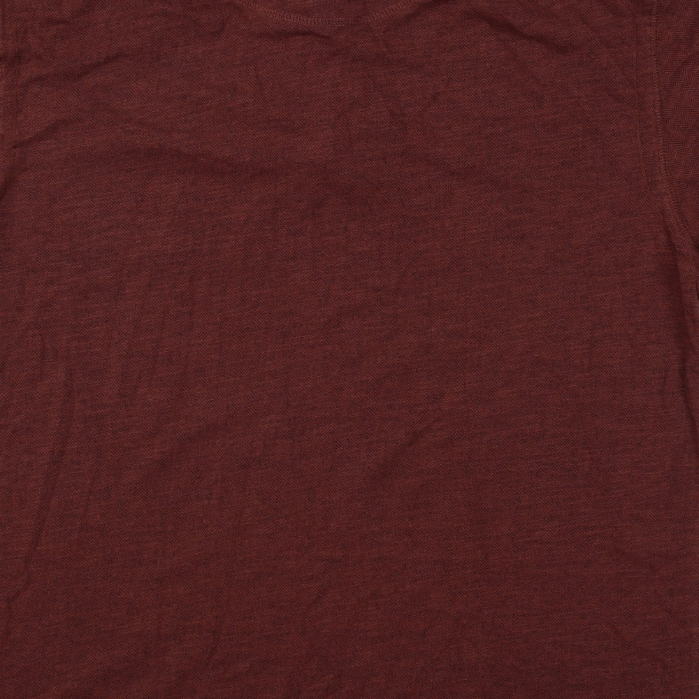 North Coast Mens Brown Cotton Polo Size M Collared Button