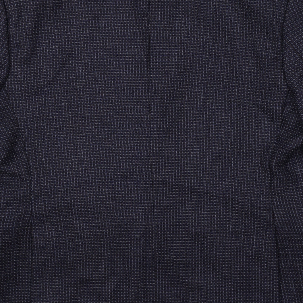 atelier torino Mens Blue Polka Dot Wool Jacket Blazer Size 40