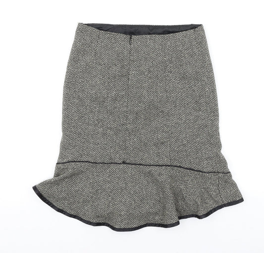 Gap Womens Gold Herringbone Polyester Trumpet Skirt Size S Zip