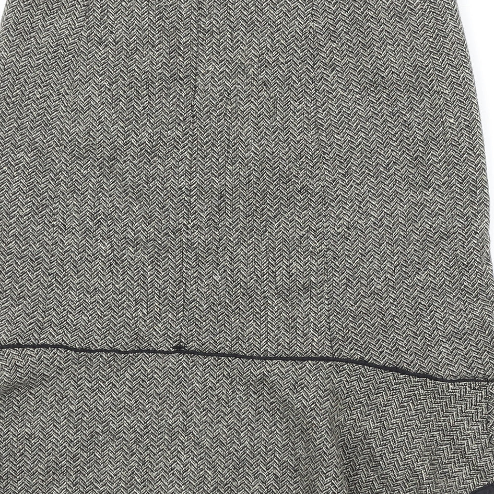 Gap Womens Gold Herringbone Polyester Trumpet Skirt Size S Zip