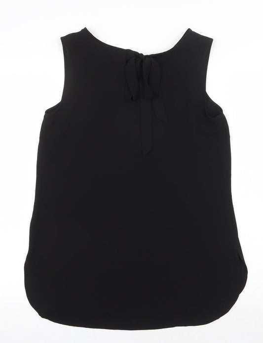 Papaya Womens Black Polyester Basic Tank Size 10 Boat Neck