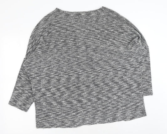 Atmosphere Womens Grey V-Neck Polyester Cardigan Jumper Size M