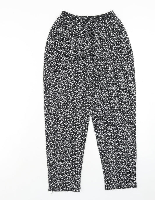 Womens UK Size S Preworn Regular Fit Black Trousers