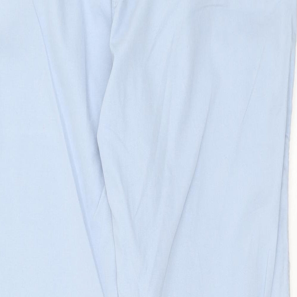 Authentic Womens Blue Cotton Trousers Size 34 in Regular Zip