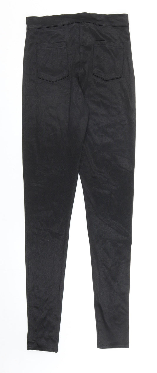 Womens UK Size 10 Preworn Regular Fit Black Trousers