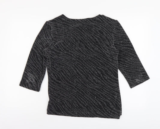 Womens UK Size M Just Elegance Silver Basic Blouse