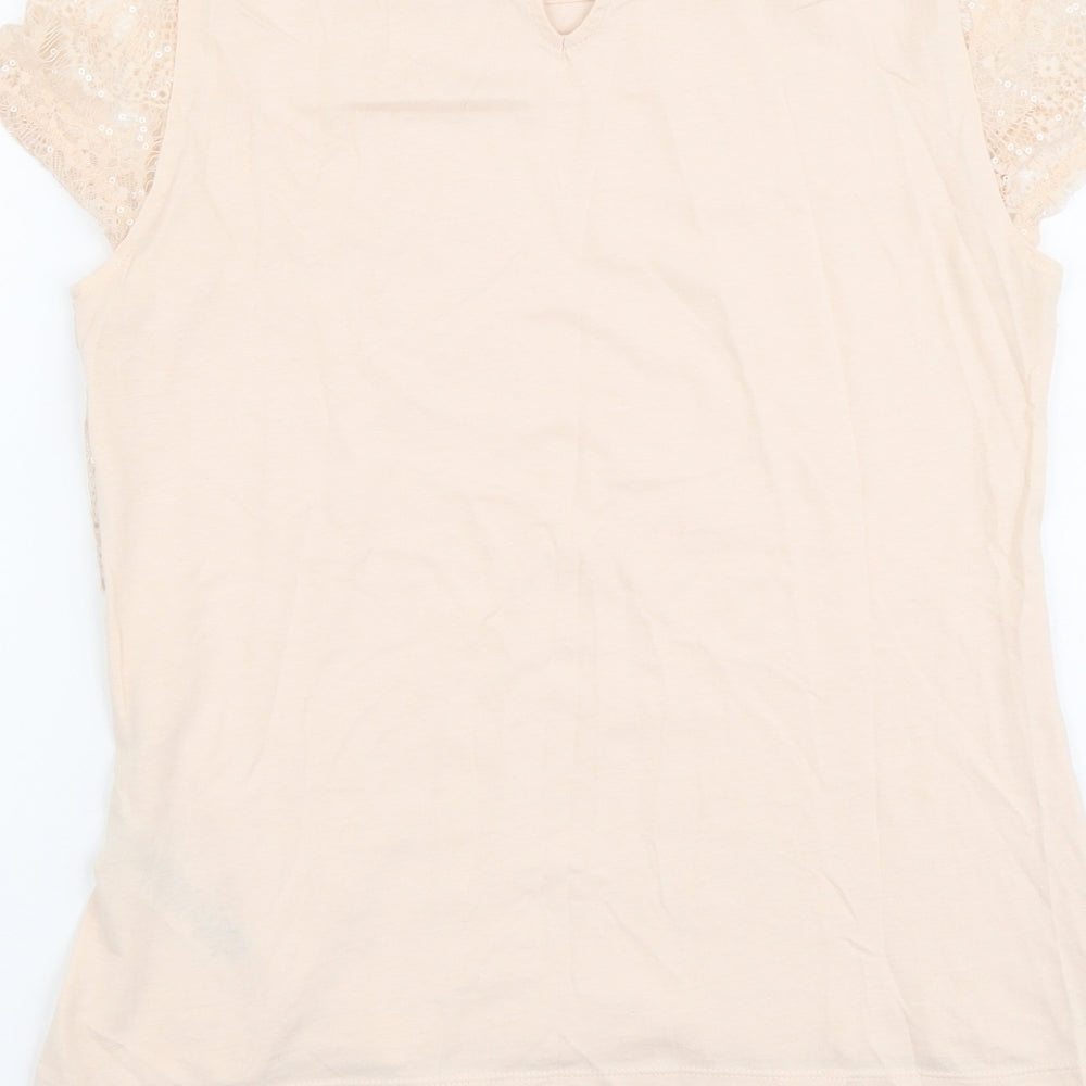 Womens UK Size 12 Dorothy Perkins Pink Basic T-Shirt