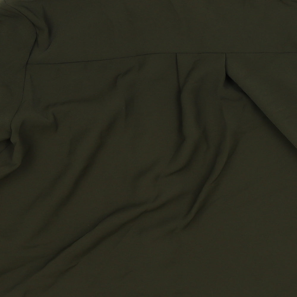 Womens UK Size S Zara Green Basic Button-Up
