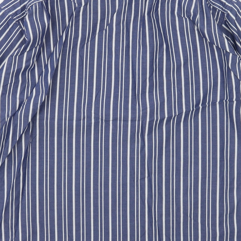 Mens UK Size L Nautica Blue Button-Up Long Sleeve Casual Shirt