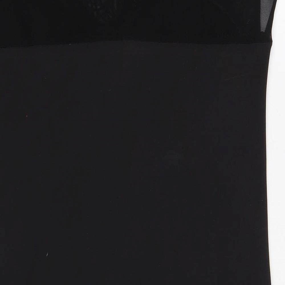 Lipsy London Womens Black Polyester Shift Size 10 Scoop Neck Pullover