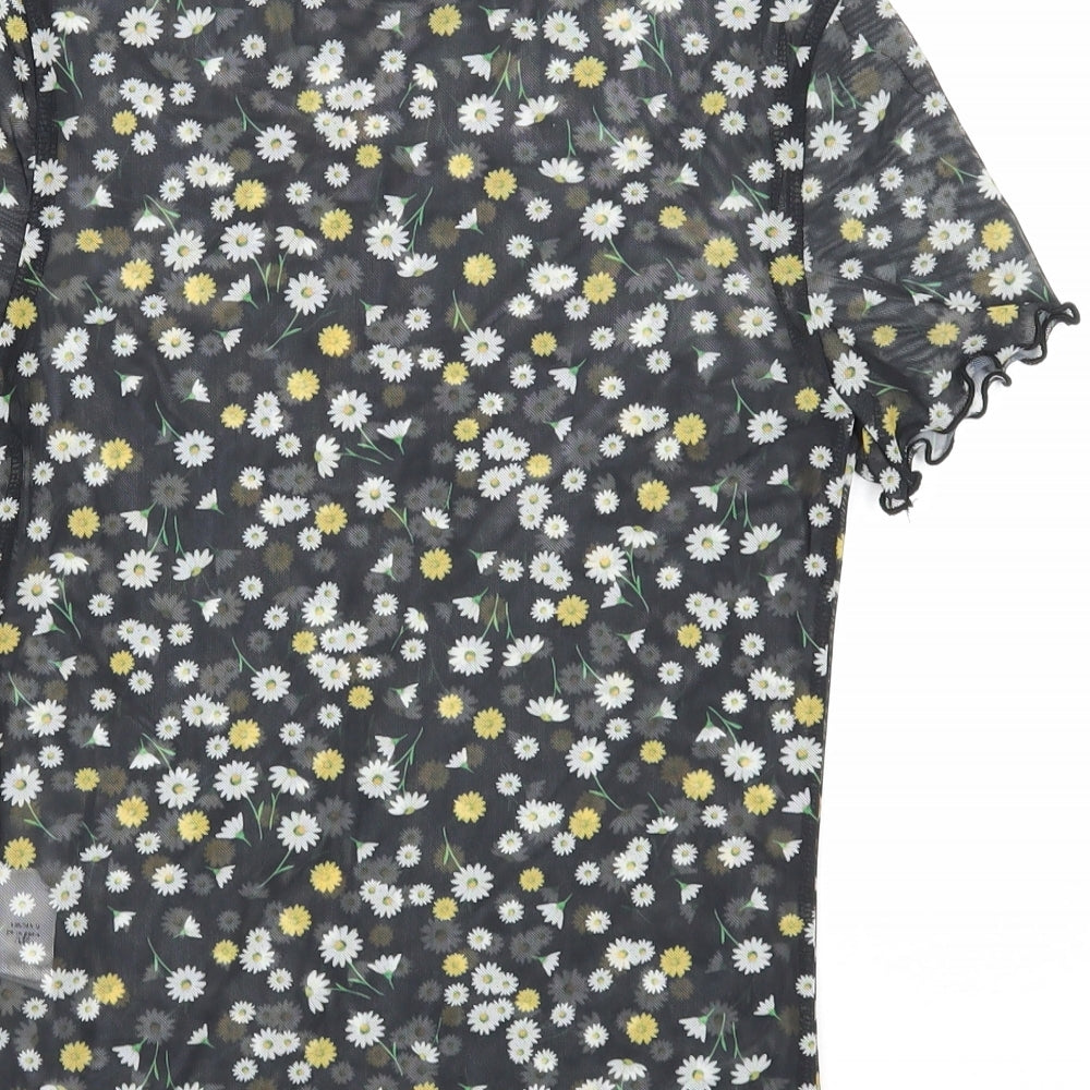Womens UK Size 8 New Look Black Basic T-Shirt