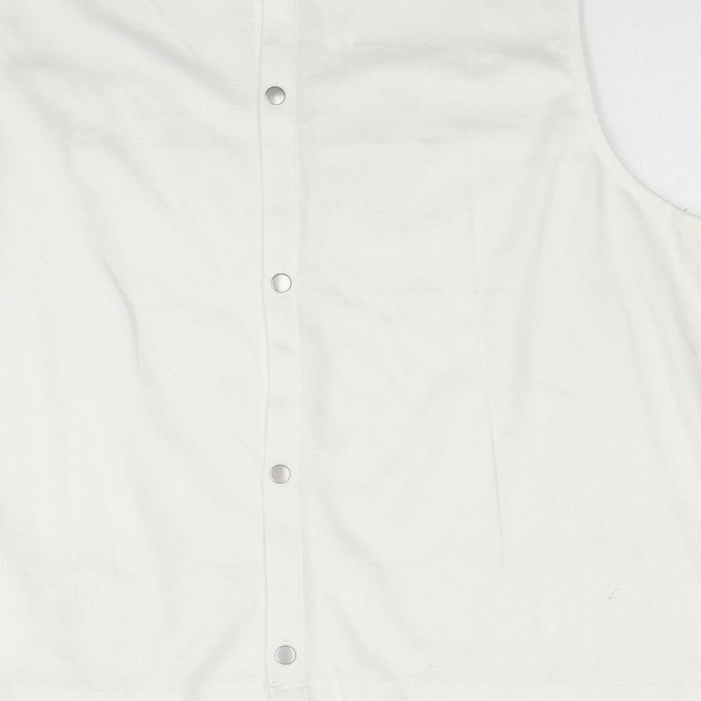Womens UK Size 16 New Look Ivory Cropped Tank