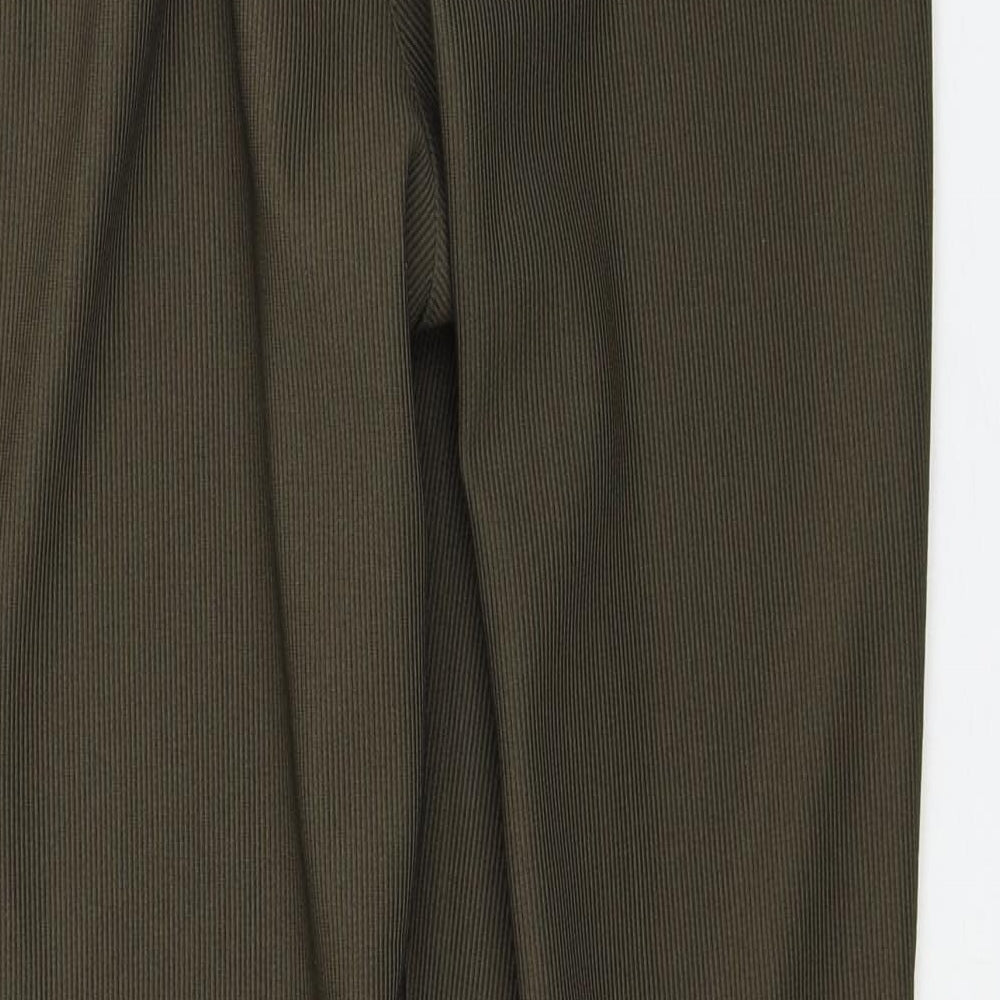 Daxon Womens Green Polyester Trousers Size 16 Regular Zip