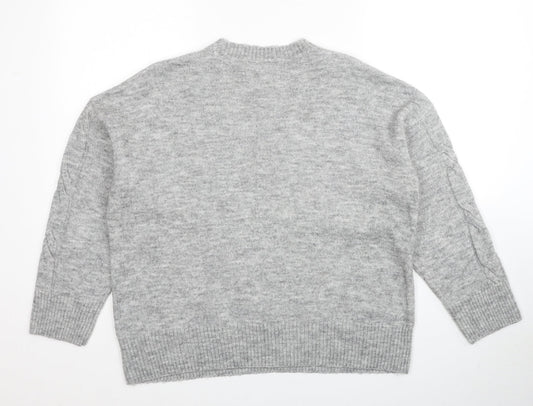 George Womens Grey Round Neck Acrylic Pullover Jumper Size 12 - Size 12-14