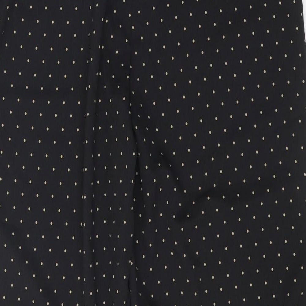 Fashion Union Womens Black Polka Dot Polyester Trousers Size 10 Regular Zip