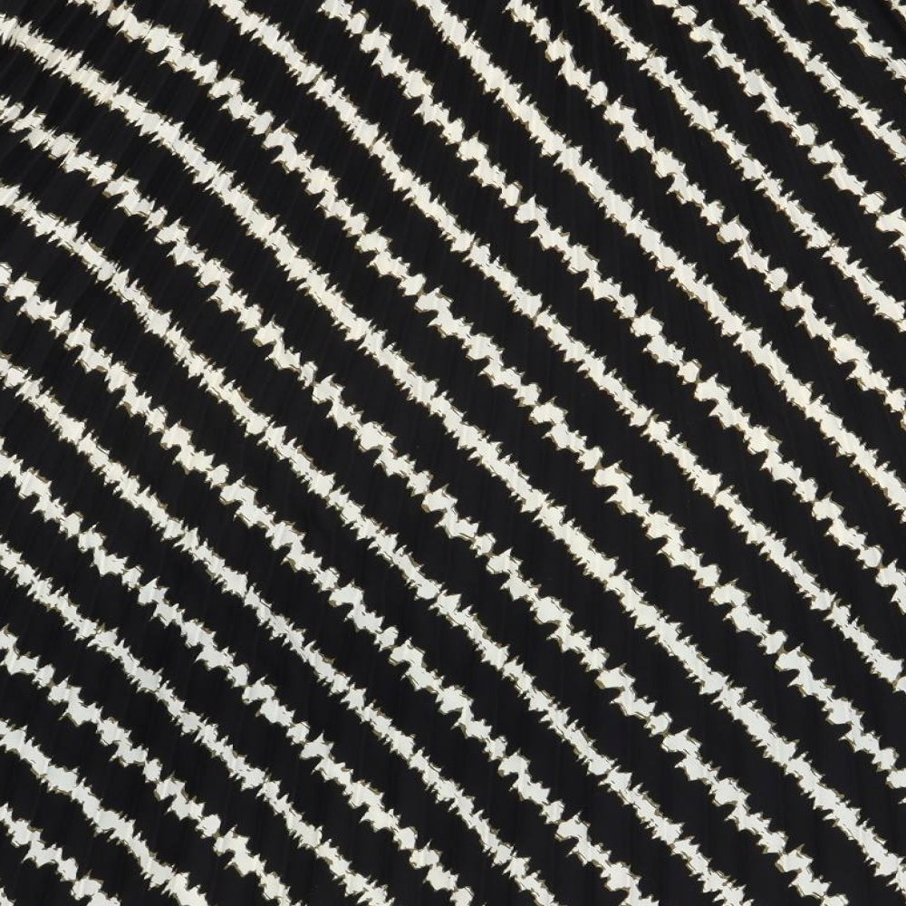 Marks and Spencer Womens Black Striped Polyester Swing Skirt Size 14