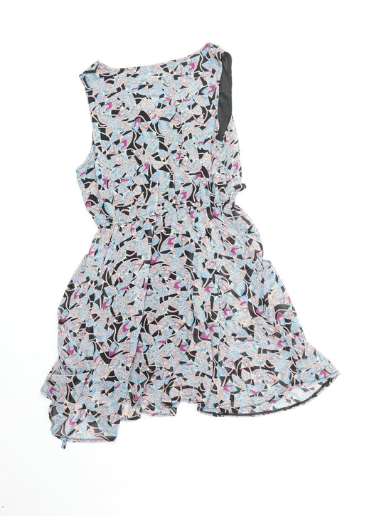 Max C Womens Multicoloured Floral Polyester Fit & Flare Size M Scoop Neck Pullover