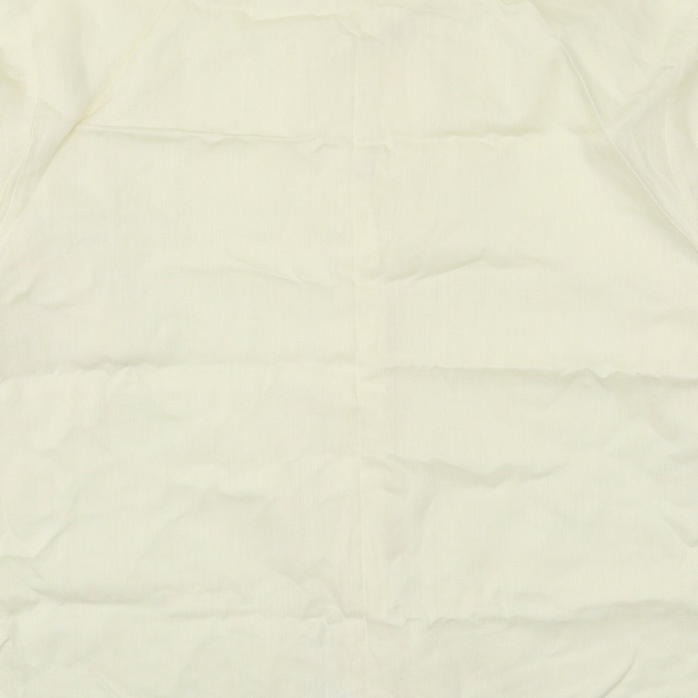 The Collar Company Mens Yellow Cotton Button-Up Size S Collared Button