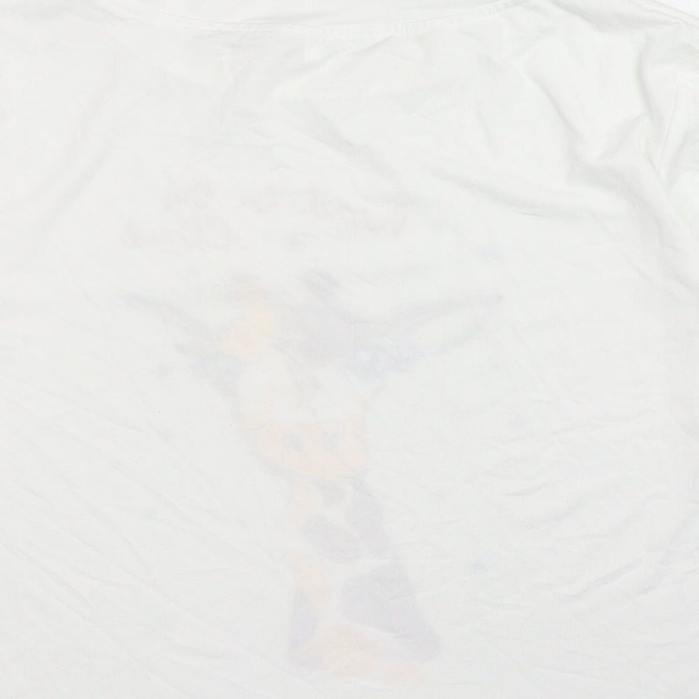Womens UK Size XS Preworn White Basic T-Shirt