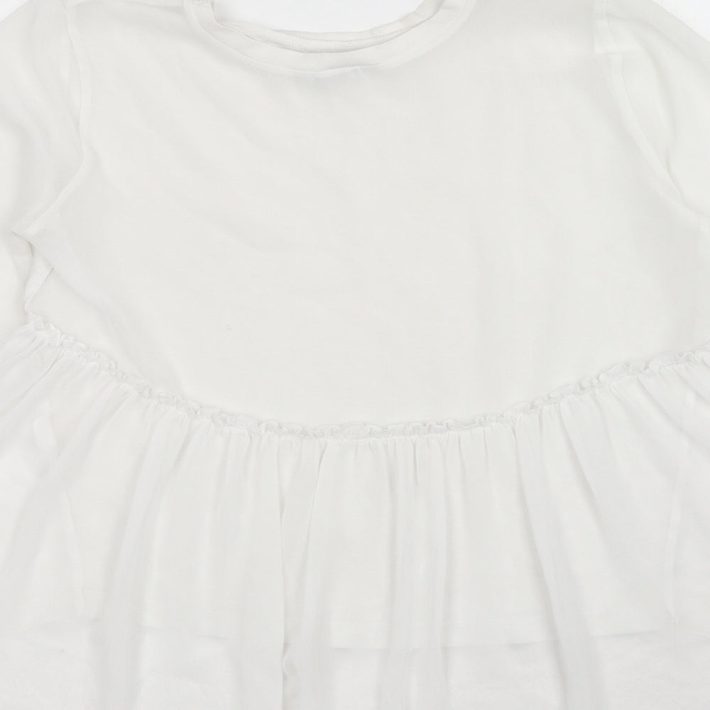 Womens UK Size S Zara White Basic T-Shirt