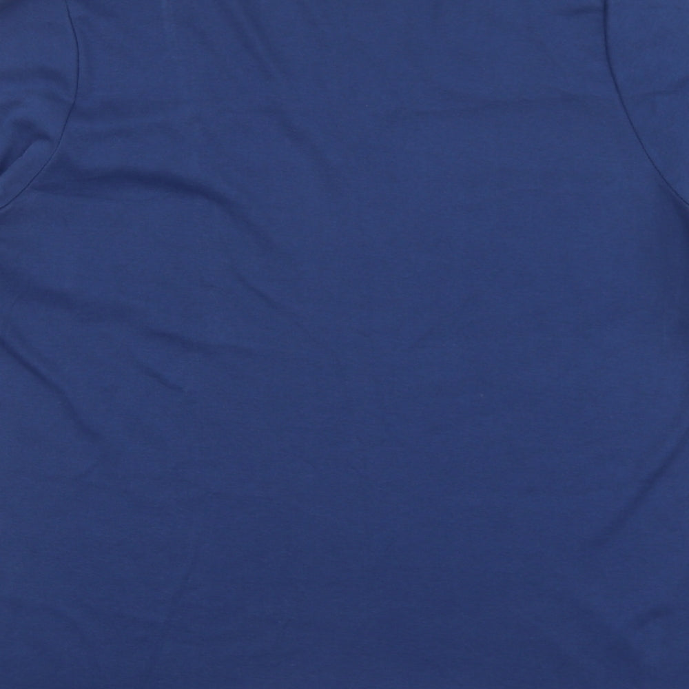 Ann Harvey Womens Blue 100% Cotton Basic T-Shirt Size 6 V-Neck