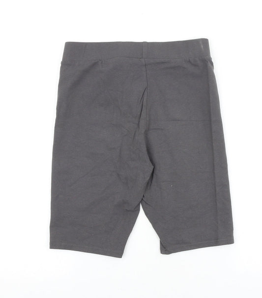 H&M Womens Grey Cotton Compression Shorts Size S L9 in Regular Pull On