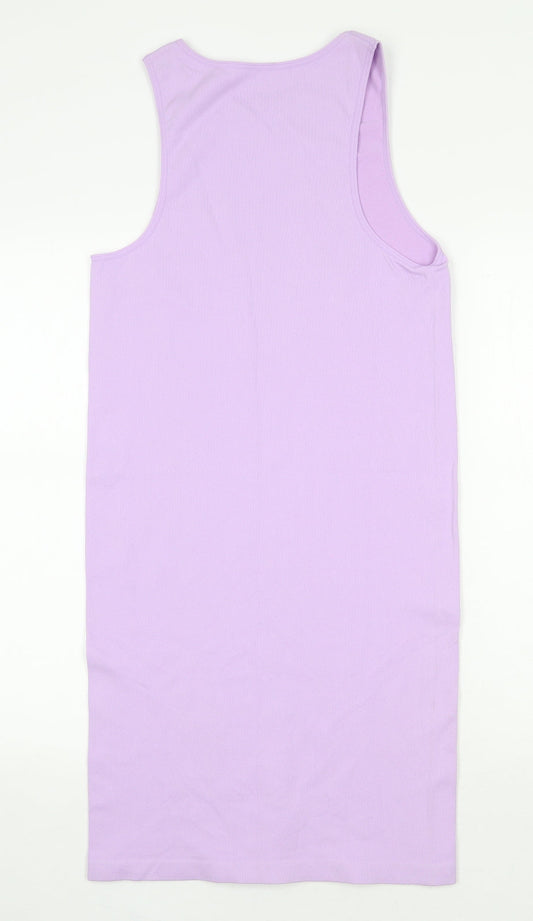 Primark Womens Purple Nylon Bodycon Size L Scoop Neck Pullover