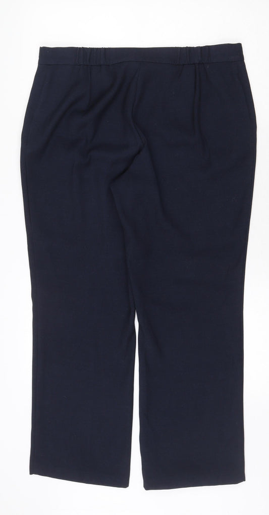 Womens UK Size 14 Marks and Spencer Regular Fit Blue Trousers