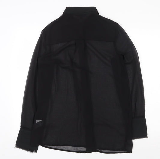 Womens UK Size 12 NEXT Black Basic Button-Up