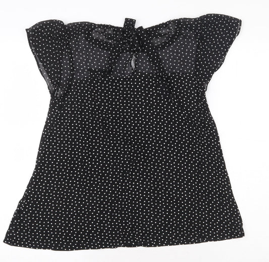 Womens UK Size 8 NEXT Black Basic Blouse