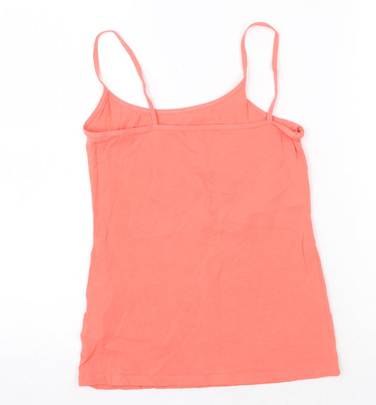 Marks and Spencer Womens Pink Cotton Basic Tank Size 10 Round Neck
