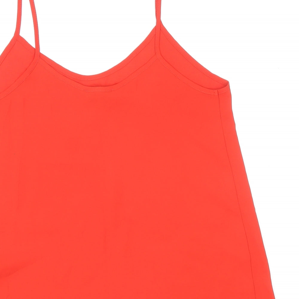 Womens UK Size 8 Topshop Red Basic Tank