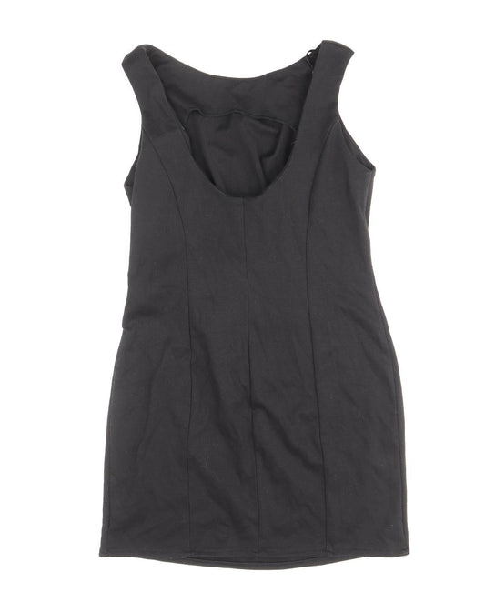 New Look Womens Black Polyester A-Line Size 10 Round Neck Pullover