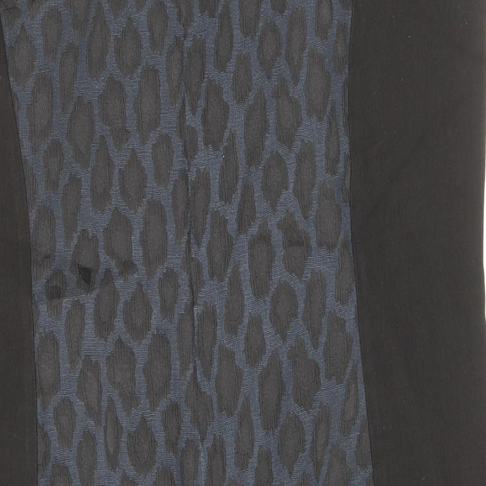 George Womens Black Animal Print Polyester Pencil Dress Size 16 V-Neck Zip - Leopard Pattern