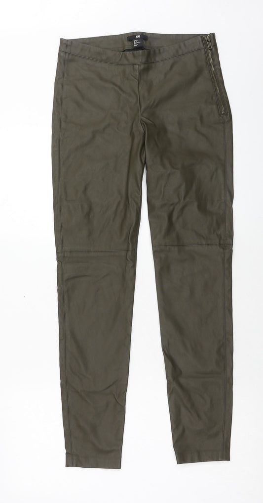 Womens UK Size 8 H&M Regular Fit Green Trousers