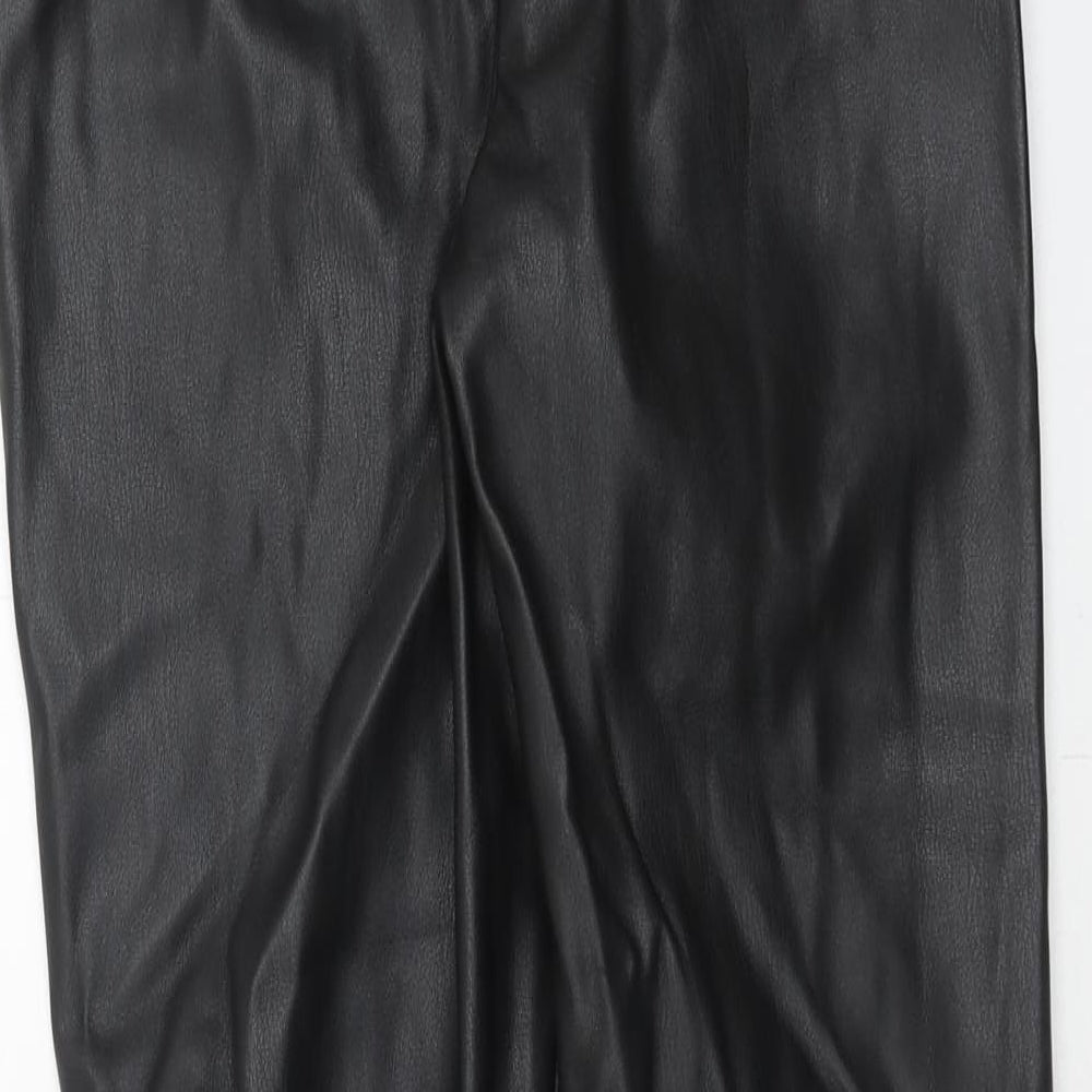 Womens UK Size S Zara Regular Fit Black Trousers