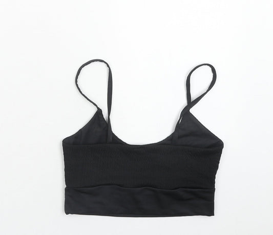 Womens UK Size 10 PRETTYLITTLETHING Black Cropped Tank