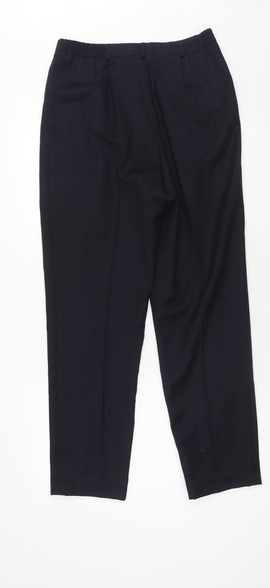 Smith Signature Mens Blue Polyester Dress Pants Trousers Size 30 in Regular Zip